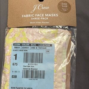 J. Crew Floral Fabric Face Masks Set